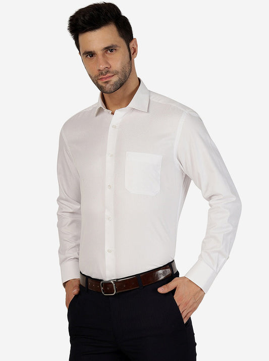 White Solid Slim Fit Formal Shirt | Greenfibre