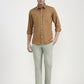 Fawn Solid Tailored Fit Semi Casual Shirt | Greenfibre