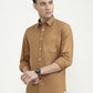 Fawn Solid Tailored Fit Semi Casual Shirt | Greenfibre