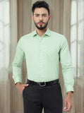 Green Printed Slim Fit Formal Shirt | Greenfibre
