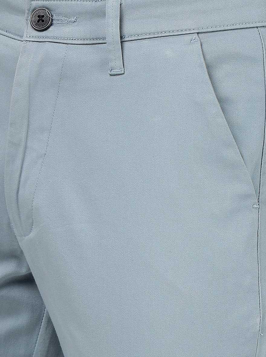 Stone Grey Solid Neo Fit Casual Trouser | Greenfibre