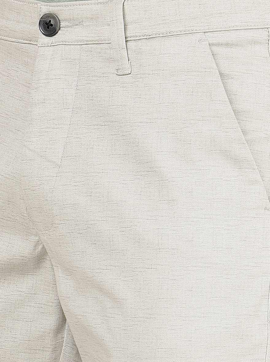 Light Grey Solid Neo Fit Casual Trouser | Greenfibre