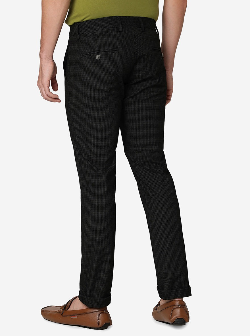 Black Solid Super Slim Fit Casual Trouser | Greenfibre