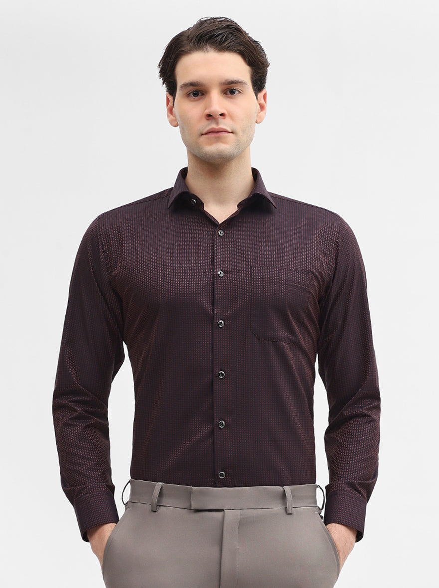 Maroon Printed Slim Fit Party Wear Shirt | Greenfibre