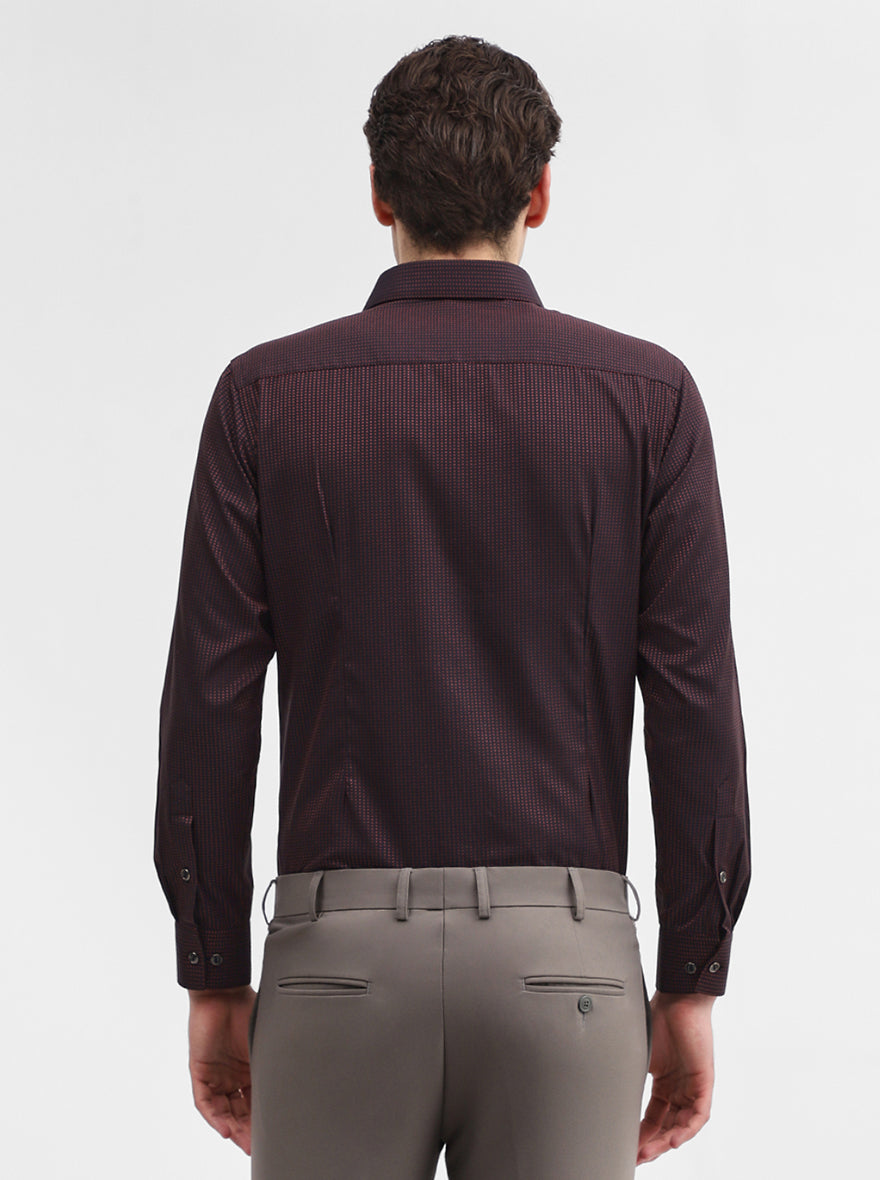 Maroon Printed Slim Fit Party Wear Shirt | Greenfibre