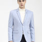Blue Solid Regular Fit Blazer | Greenfibre