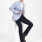 Blue Solid Regular Fit Blazer | Greenfibre