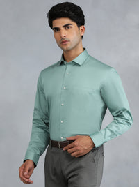 Pista Green Solid Slim Fit Party Wear Shirt | Greenfibre