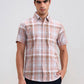 Brown Checked Slim Fit Casual Shirt | Greenfibre