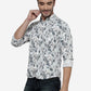 White Printed Slim Fit Casual Shirt | Greenfibre