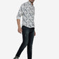 White Printed Slim Fit Casual Shirt | Greenfibre