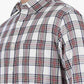 Aurora Red Checked Slim Fit Casual Shirt | Greenfibre