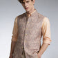 Peach Printed Waistcoat | Greenfibre