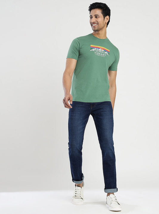 Navy Blue Washed Narrow Fit Jeans | Greenfibre