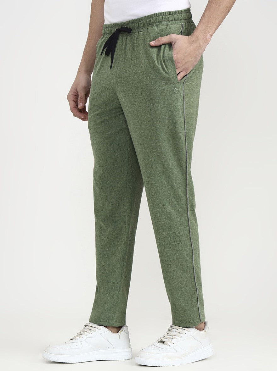 Green Solid Slim Fit Track Pant | Greenfibre