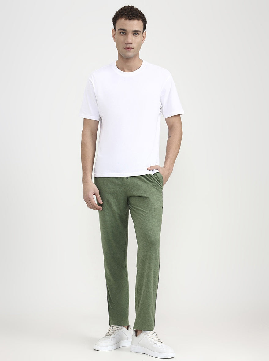 Green Solid Slim Fit Track Pant | Greenfibre