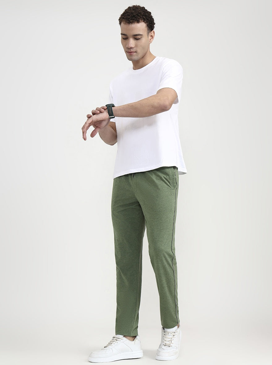 Green Solid Slim Fit Track Pant | Greenfibre