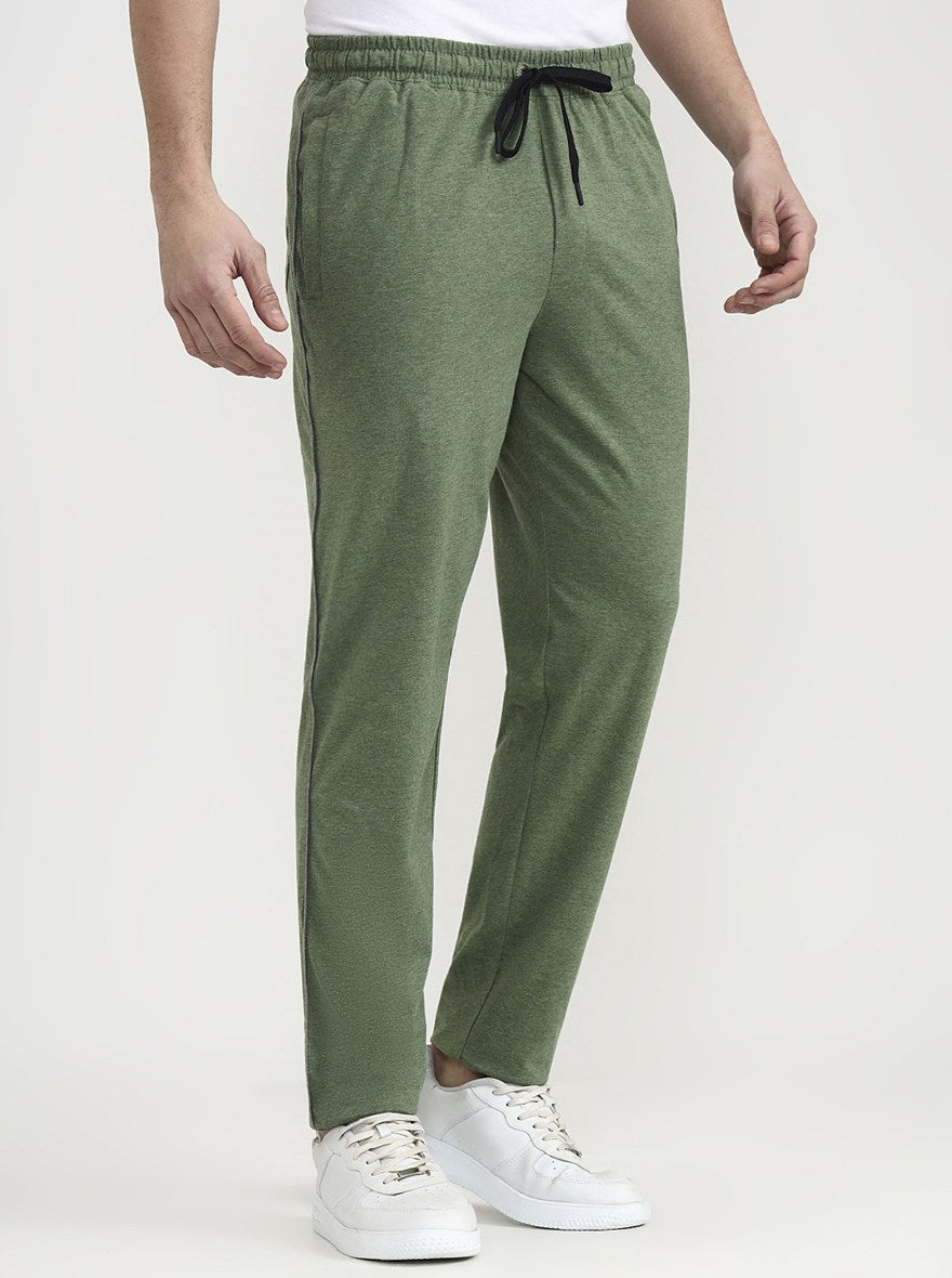 Green Solid Slim Fit Track Pant | Greenfibre