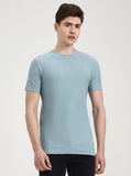 Mint Green Solid Slim Fit T-Shirt | Greenfibre