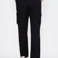 Black Solid Slim Fit Cargo Pant | Greenfibre