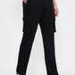 Black Solid Slim Fit Cargo Pant | Greenfibre