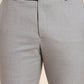 Grey Solid Slim Fit Formal Trouser | Greenfibre