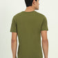 Olive Green Printed Slim Fit T-Shirt | Greenfibre