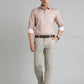 Beige Solid Slim Fit Club Wear Trouser | JB Studio
