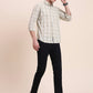 Light Green Checked Slim Fit Casual Shirt | Greenfibre