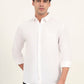 White Solid Slim Fit Casual Shirt | Greenfibre
