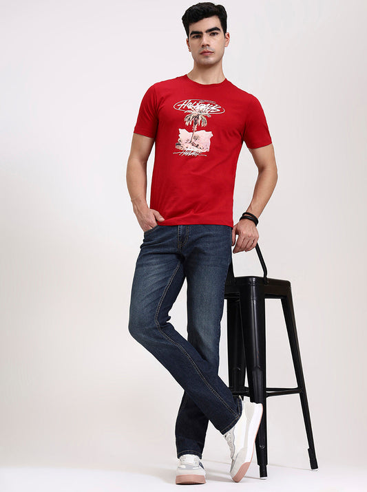 Indigo Blue Washed Straight Fit Jeans | Greenfibre