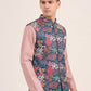 Multicolor Printed Regular Fit Bandhgala Jacket | JB Studio