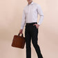 White & Fawn Striped Slim Fit Formal Shirt | Greenfibre