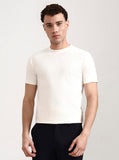 White Checked Slim Fit T-Shirt | Greenfibre