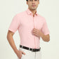 Light Pink Solid Regular Fit Formal Shirt | Greenfibre