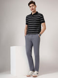 Grey Solid Neo Fit Casual Trouser | Greenfibre