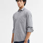 Grey Striped Smart Fit Semi Casual Shirt | Greenfibre