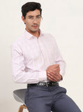 Pink & White Checked Regular Fit Formal Shirt | Greenfibre