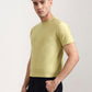 Lime Green Checked Slim Fit T-Shirt | Greenfibre