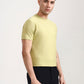Lime Green Checked Slim Fit T-Shirt | Greenfibre