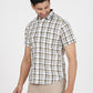 Green Checked Slim Fit Casual Shirt | Greenfibre