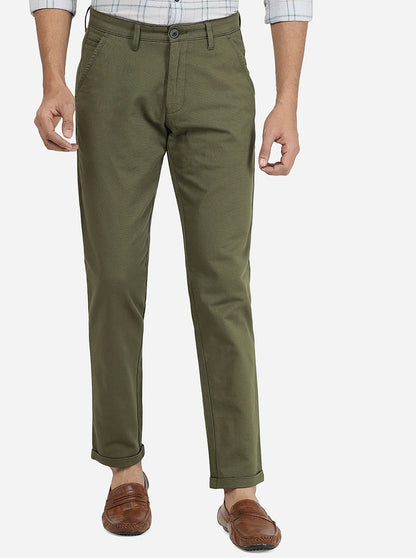Pista Green Solid Neo Fit Casual Trouser | Greenfibre