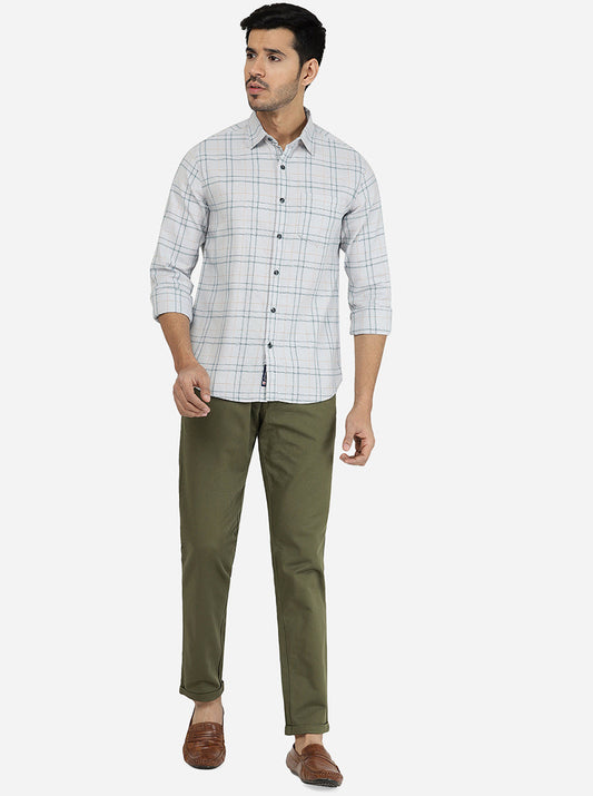 Pista Green Solid Neo Fit Casual Trouser | Greenfibre