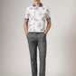 Black Printed Neo Fit Casual Trouser | Greenfibre