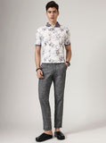 Black Printed Neo Fit Casual Trouser | Greenfibre