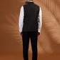 Black Printed Waist Coat | Greenfibre
