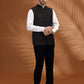 Black Printed Waist Coat | Greenfibre