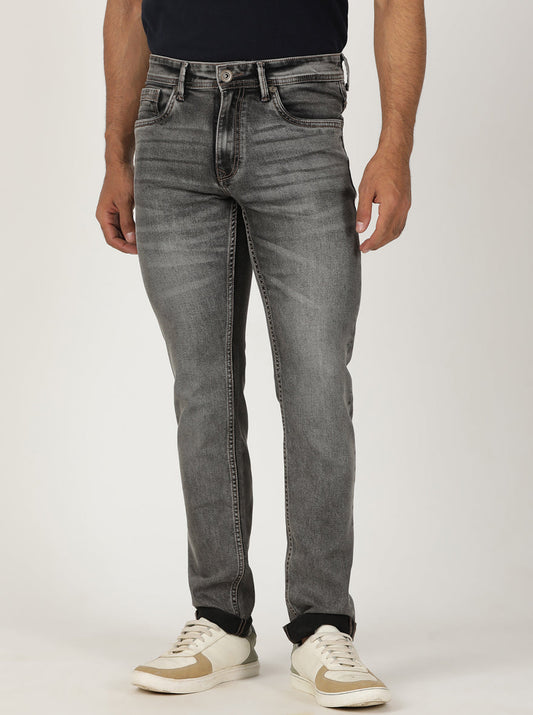 Light Grey Washed Slim Fit Jeans | Greenfibre