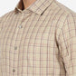 Khaki Checked Slim fit Formal Shirt | Greenfibre