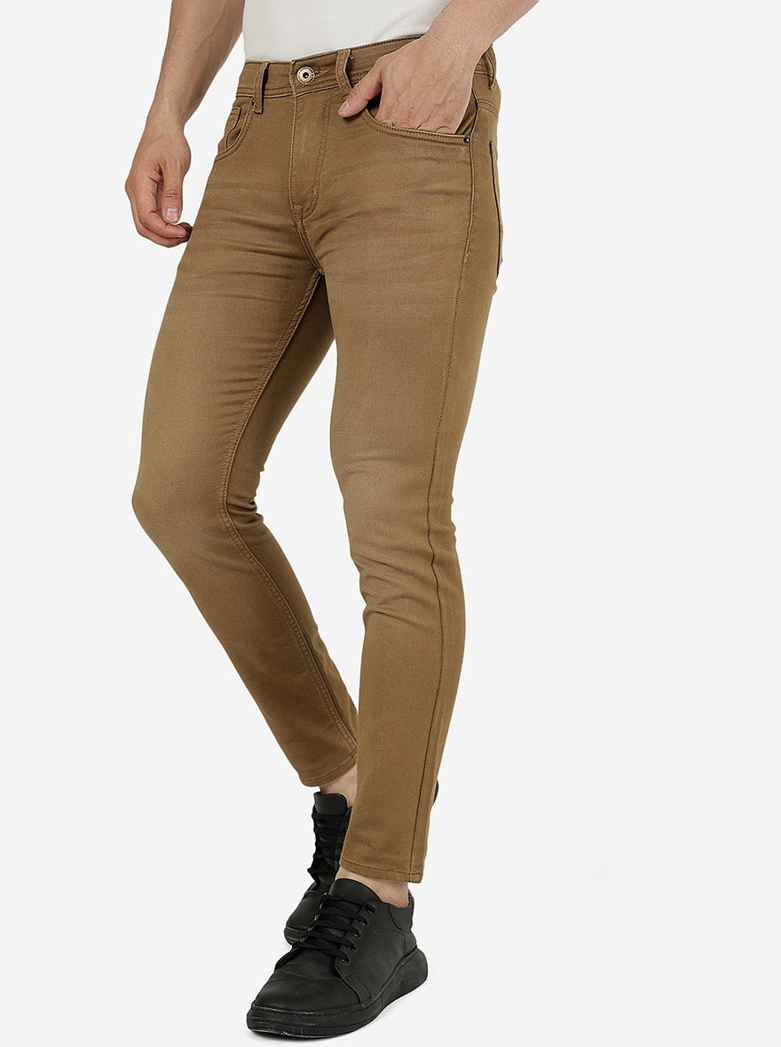 Khaki Washed Urban Fit Jeans | Greenfibre